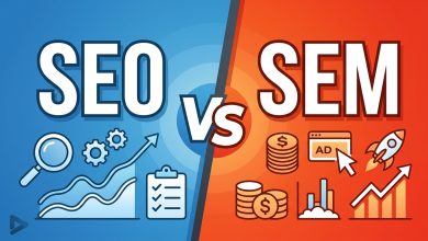 الفرق بين SEO & SEM تجهيز المواقع لمحركات البحث الإعلانات الممولة علي محركات البحث